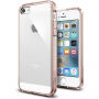 Spigen ultravékony edzett tok Apple iPhone SE (2016) / 5S / 5 - átlátszó, rózsaszín kerettel
