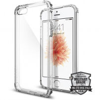 Spigen Crystal Shell védő polikarbonát fedél Apple iPhone SE (2016) / 5S - átlátszó