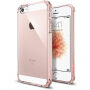 Spigen Crystal Shell védő polikarbonát fedél Apple iPhone SE (2016) / 5S - átlátszó-rózsaszín