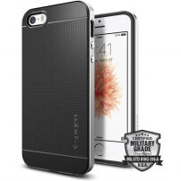 Spigen Neo exkluzív védőtok Apple iPhone SE (2016) / 5S - fekete-ezüst