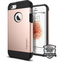 Spigen Armor strapabíró vékony fedél Apple iPhone SE (2016) / 5S készülékre - rózsaszín