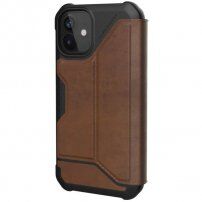 UAG Metropolis LTHR flip cover borító - iPhone 12 mini - barna