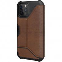 UAG Metropolis LTHR flip cover borító - iPhone 12 / 12 Pro - barna