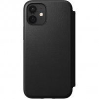 Nomad Folio bőr flip cover borító - iPhone 12 mini - fekete