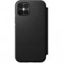 Nomad Folio bőr flip cover borító - iPhone 12 / 12 Pro - fekete