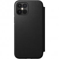 Nomad Folio bőr flip cover borító - iPhone 12 Pro Max - fekete