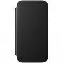 Nomad Folio bőr flip cover borító - iPhone 12 Pro Max - fekete