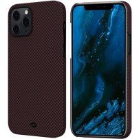Pitaka MagEZ kockás tok - iPhone 12 Pro Max - fekete-piros