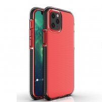 Transzparens tok színes kerettel puha műanyagból - iPhone 12 mini - fekete