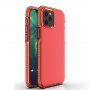Transzparens tok színes kerettel puha műanyagból - iPhone 12 mini - piros