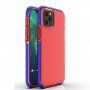 Transzparens tok színes kerettel puha műanyagból - iPhone 12 mini - kék