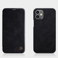 Nillkin Qin PU műbőr pénztárca borító - iPhone 12 mini - fekete