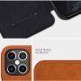 Nillkin Qin PU műbőr pénztárca borító - iPhone 12 Pro Max - piros