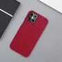 Nillkin Qin PU műbőr pénztárca borító - iPhone 12 Pro Max - piros