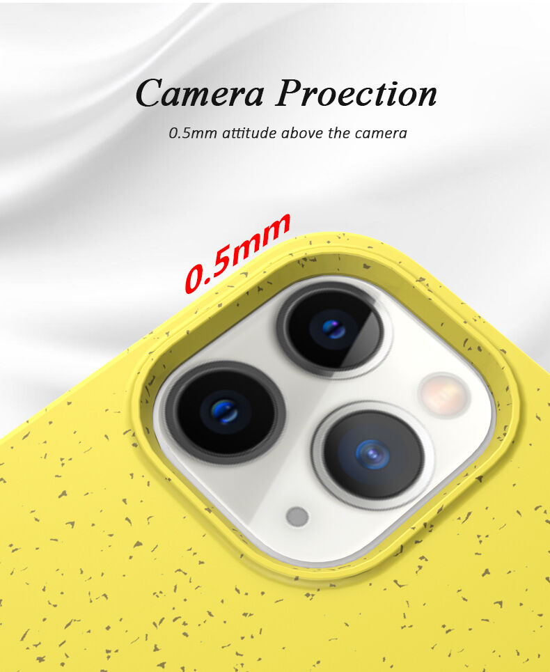 Matt ökológiailag lebomló tok - iPhone 12 / 12 Pro - sárga