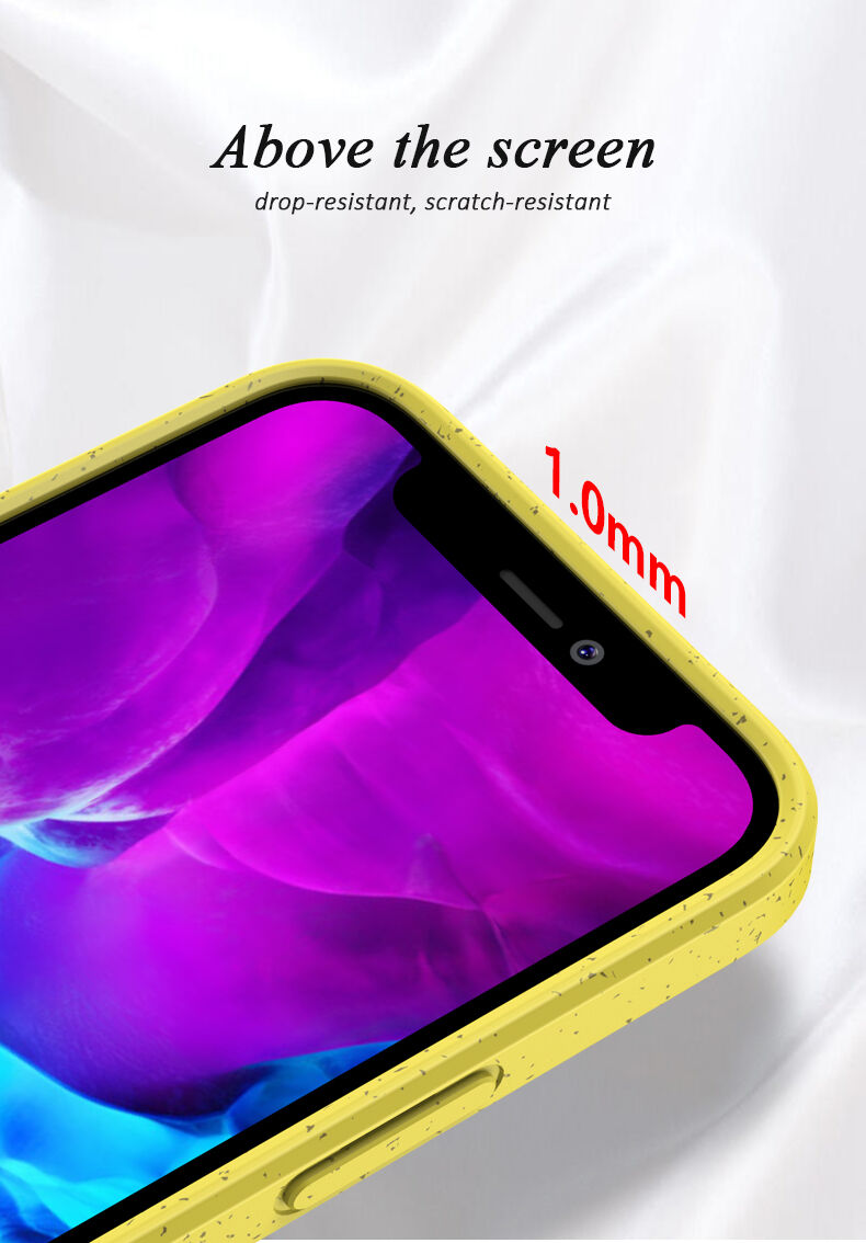 Matt ökológiailag lebomló tok - iPhone 12 / 12 Pro - sárga