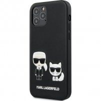 Karl Lagerfeld Karl &Choupette PU műbőr tok - iPhone 12 Pro Max - fekete