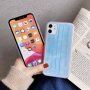 Puha műanyag tok szájmaszk mintával - iPhone 12 Pro Max - kék