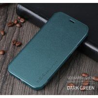 X-Level bőr flip cover borító állvánnyal - iPhone 12 / 12 Pro - zöld