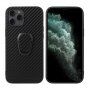 Tok szénszálas textúrával és fém ujjatartóval - iPhone 12 Pro Max - fekete