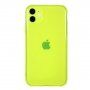 Matt transzparens csillogó tok - iPhone 11 - neon sárgás zöld