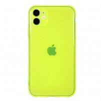 Matt transzparens csillogó tok - iPhone 11 - neon sárgás zöld