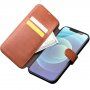 Qialino bőr flip cover borító - iPhone 12 mini - barna