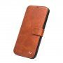 Qialino bőr flip cover borító - iPhone 12 mini - barna
