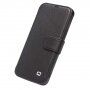 Qialino bőr flip cover borító - iPhone 12 / 12 Pro - fekete