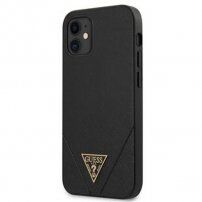 Guess Saffiano V Stitch tok - iPhone 12 mini - fekete