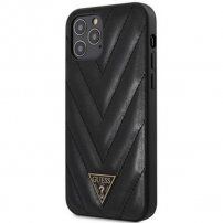Guess V Quilted tok - iPhone 12 Pro Max - fekete