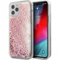 Guess 4G Liquid Glitter tok - iPhone 12 Pro Max - rózsaszín