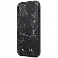 Guess Marble tok márvány mintával - iPhone 12 / 12 Pro - fekete