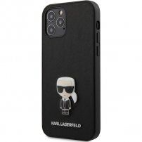 Karl Lagerfeld Saffiano Iconic tok - iPhone 12 Pro Max - fekete