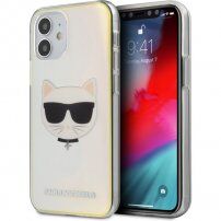Karl Lagerfeld Choupette Head színjátszó tok - iPhone 12 mini - szivárvány