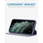 X-Level bőr flip cover borító állvánnyal - iPhone 12 Pro Max - kék