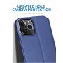 X-Level bőr flip cover borító állvánnyal - iPhone 12 / 12 Pro - kék