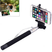 Teleskop selfie rúd / monopod vezetékes ravaszttal - iPhone - 101,4cm hosszú - fekete