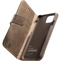 Cellularline Supreme bőr flip cover borító - iPhone 12 mini - barna