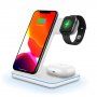 3 az egyben vezeték nélküli gyors töltőállomás - iPhone / Apple Watch / AirPods - fehér
