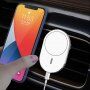 Mágneses tartó szellőzőrácshoz vezeték nélküli töltéssel MagSafe - iPhone - fehér