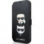 Karl Lagerfeld Saffiano K&C Heads pénztárca tok - iPhone 12 mini - fekete