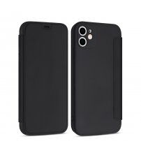 Flip cover szilikon borító kártyatároló zsebbel - iPhone 11 Pro - fekete