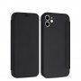 Flip cover szilikon borító kártyatároló zsebbel - iPhone 11 Pro Max - fekete