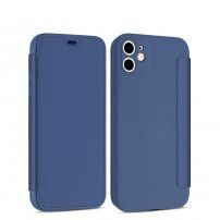 Flip cover szilikon borító kártyatároló zsebbel - iPhone 11 Pro - kék