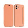 Flip cover szilikon borító kártyatároló zsebbel - iPhone 11 - narancssárga