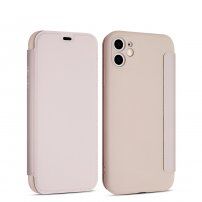Flip cover szilikon borító kártyatároló zsebbel - iPhone 11 - rózsaszín