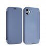 Flip cover szilikon borító kártyatároló zsebbel - iPhone 11 Pro Max - kékes-szürke