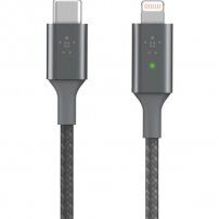 Belkin Boost Charge LED fonott kábel USB-C / Lightning csatlakozókkal - 1,2m - ezüst