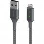 BELKIN Boost Charge LED fonott adatátviteli és töltő kábel USB-A 2.0 / Lightning - iPhone / iPad / iPod / AirPods - 1,2 m - ezüst